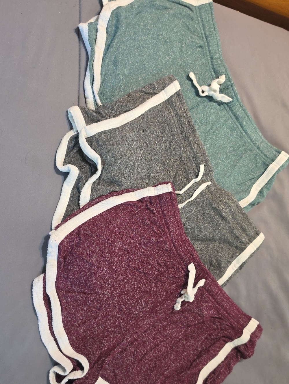 Aeropostale Womens Lounge Shorts - Teal, Gray & Burgundy